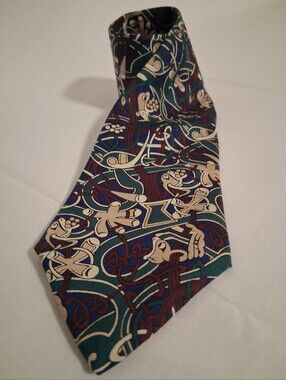 The Boxelder Company Book Of Kells Patterned Silk Tie in Teal and Burgundy